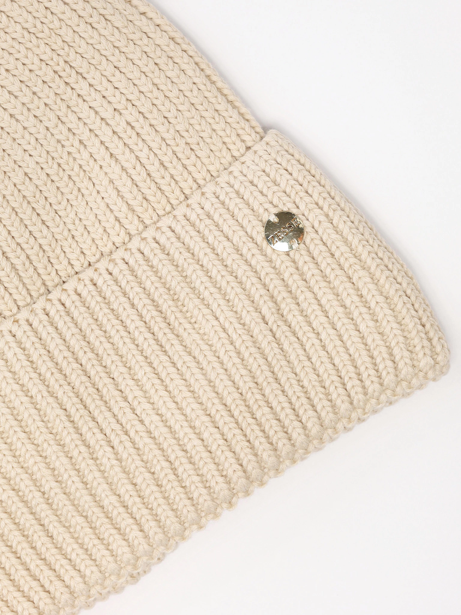 Шапка-бини из смесовой вискозы с отворотом на подкладе в ассортименте